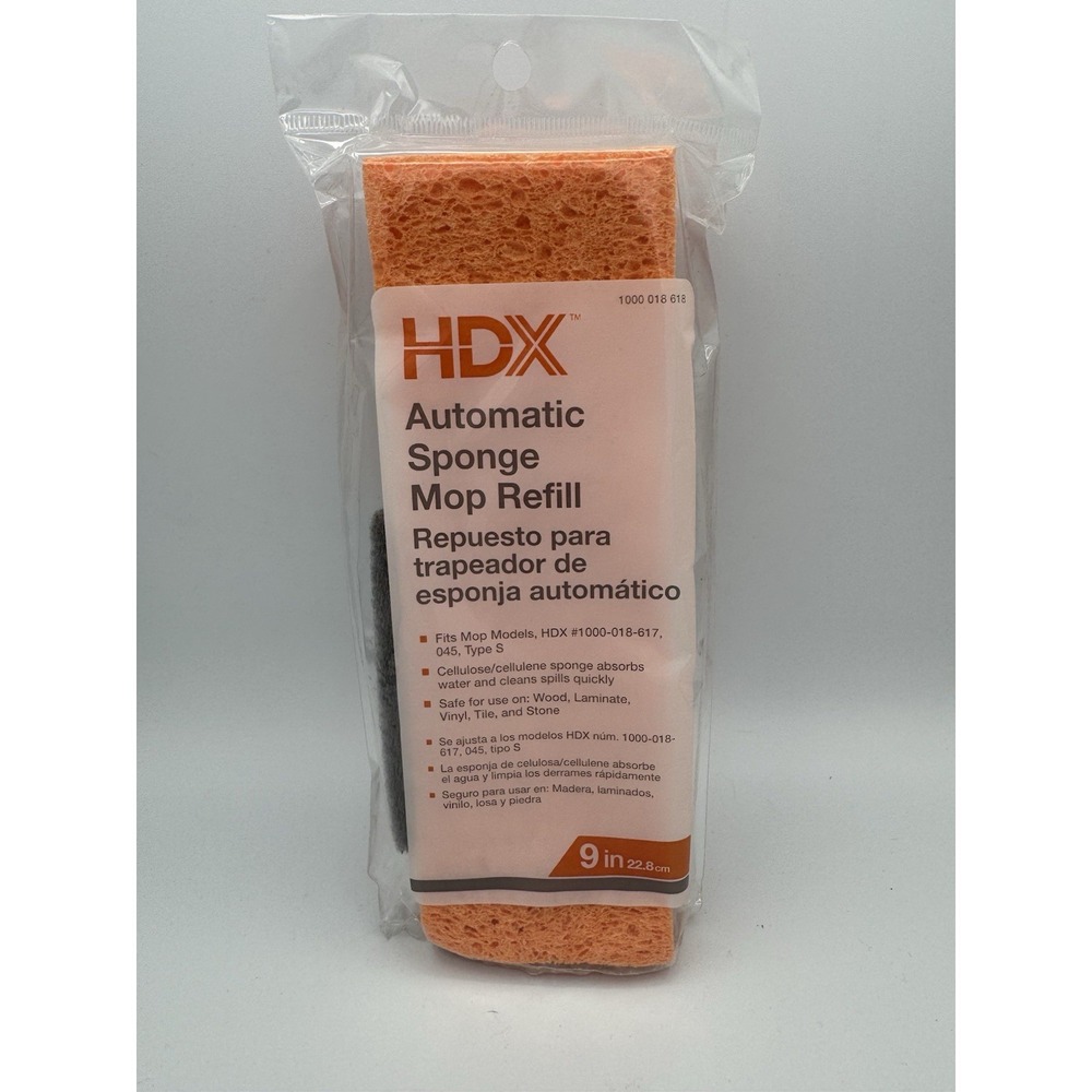 HDX Automatic Sponge Mop Head Refill - 9" 1000018618 Type S Fits 617 045 Openbox